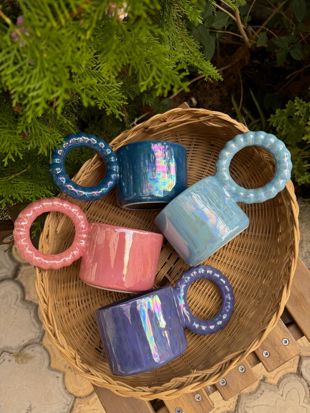 Monica - Sedefli Seramik Bardak